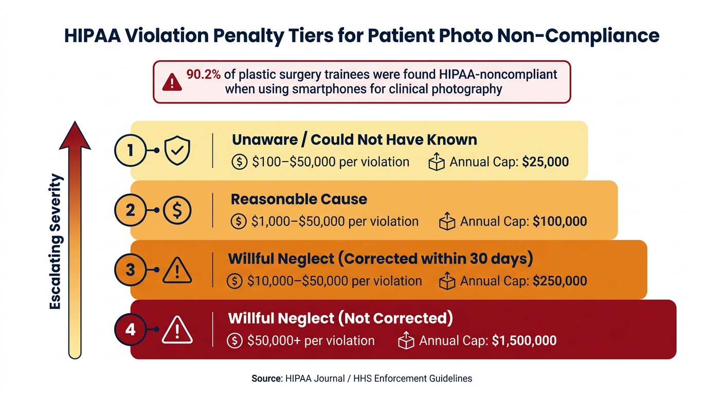 HIPAA Violation Penalty Tiers for Patient Photo Non-Compliance