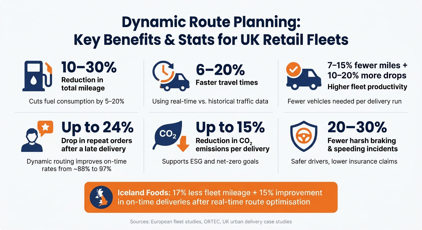 Dynamic Route Planning: Key Benefits & Stats for UK Retail Fleets
