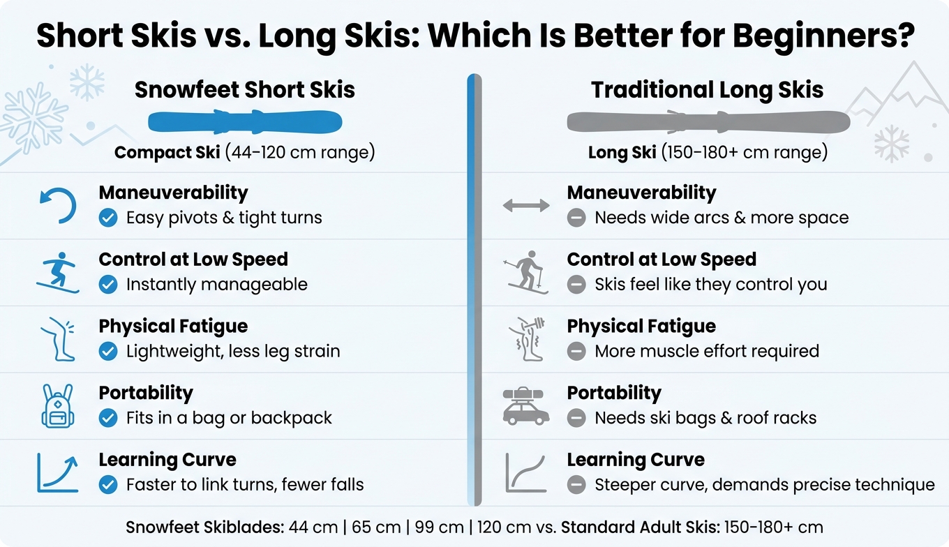 Short Skis vs. Long Skis: Beginner's Guide to Ski Length
