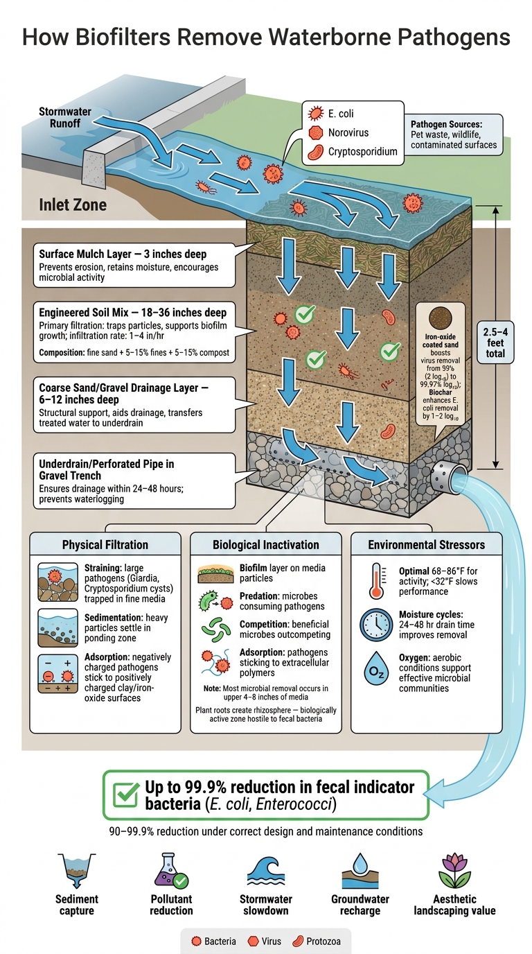How Biofilters Remove Waterborne Pathogens: Layers, Mechanisms & Performance