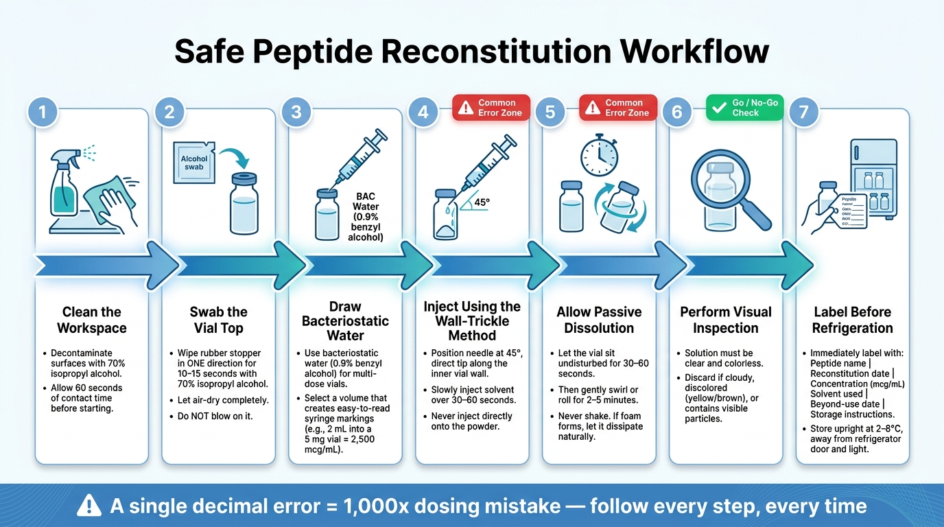 Peptide Reconstitution: Step-by-Step Safe Preparation Workflow