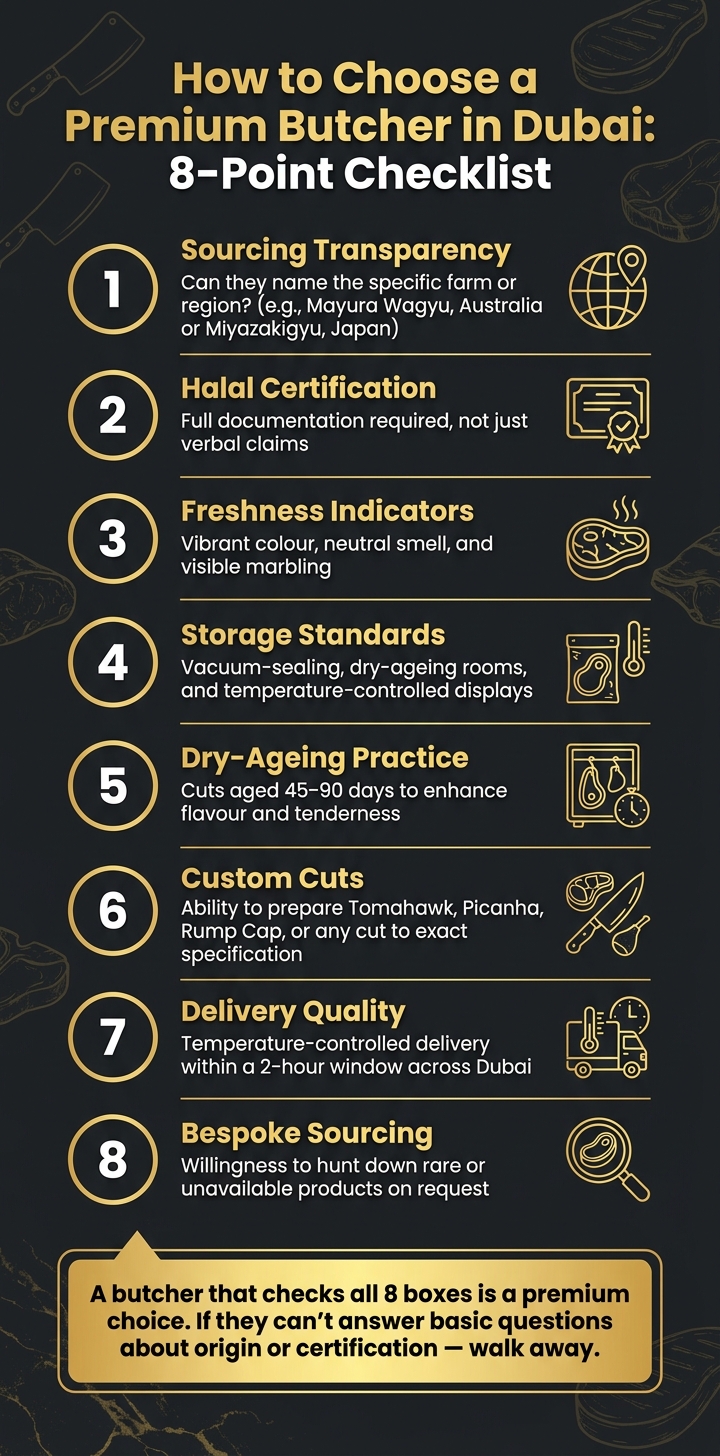 Premium Butcher Checklist: 8 Things to Look for in Dubai