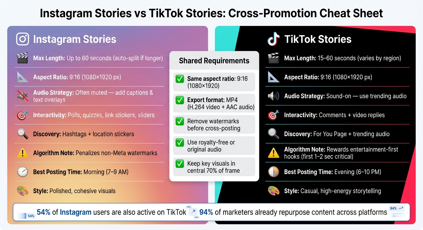 Instagram Stories vs TikTok Stories: Cross-Promotion Cheat Sheet