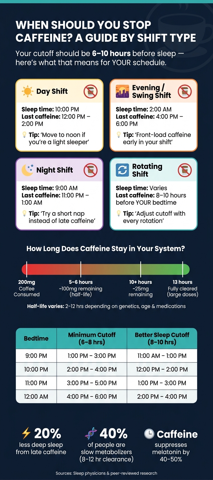 Caffeine Cutoff Times by Sleep Schedule & Shift Type