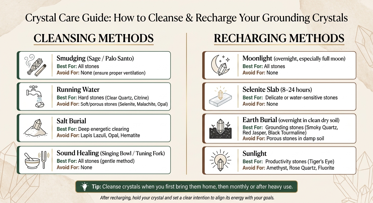 Crystal Care Guide: How to Cleanse & Recharge Your Grounding Crystals