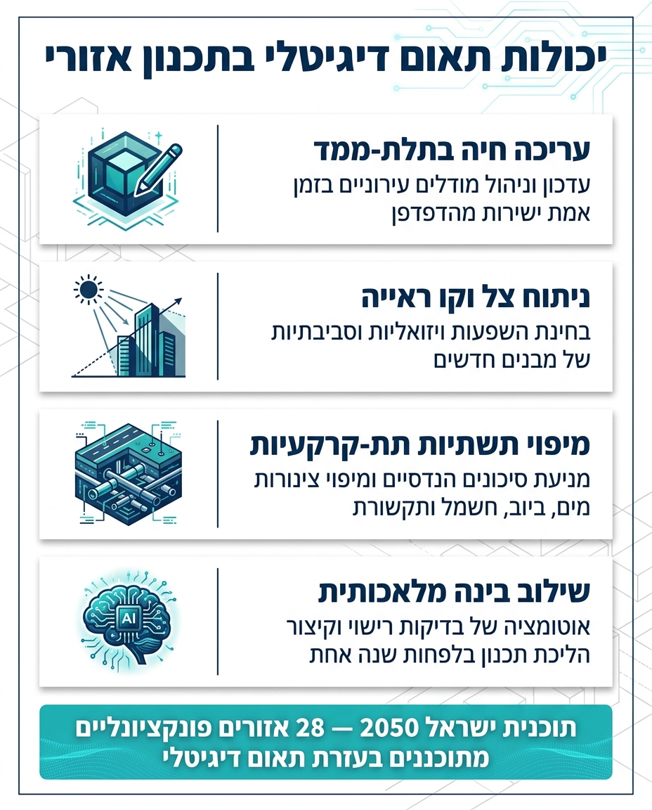 יכולות תאום דיגיטלי בתכנון אזורי בישראל