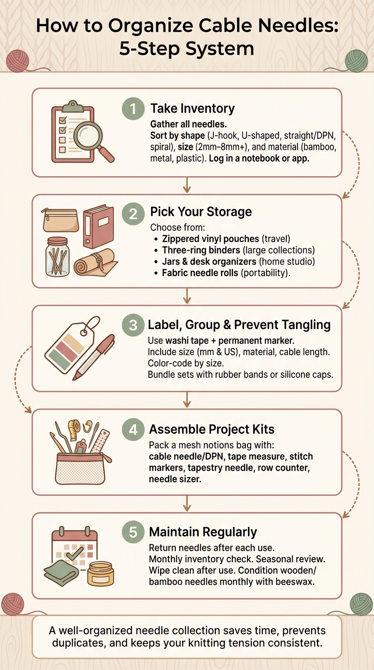 How to Organize Cable Needles: 5-Step System
