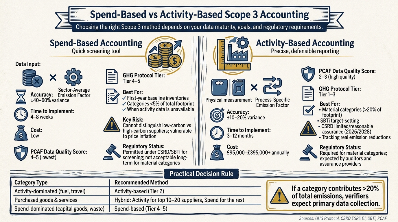 Spend-Based vs Activity-Based Scope 3: Key Differences at a Glance