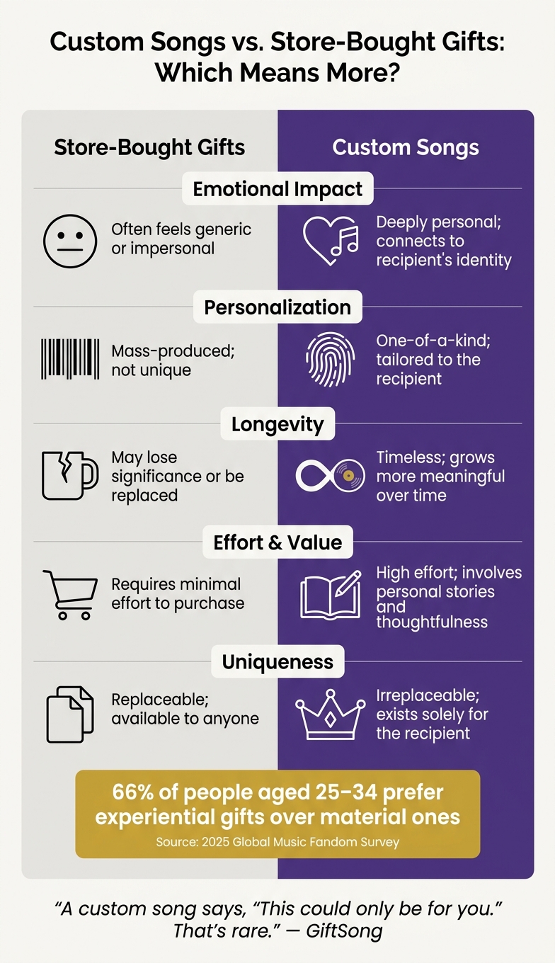 Custom Songs vs. Store-Bought Gifts: Feature Comparison