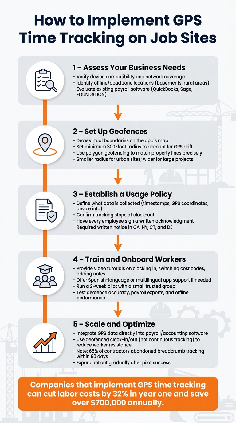 How GPS Time Tracking Works on Job Sites: Step-by-Step