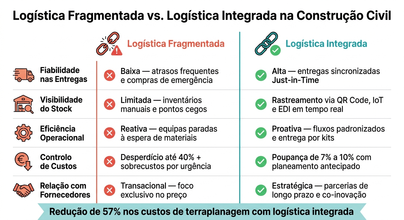Logística Fragmentada vs. Integrada na Construção Civil