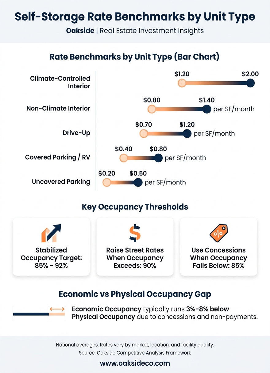 Self-Storage Rate Benchmarks by Unit Type