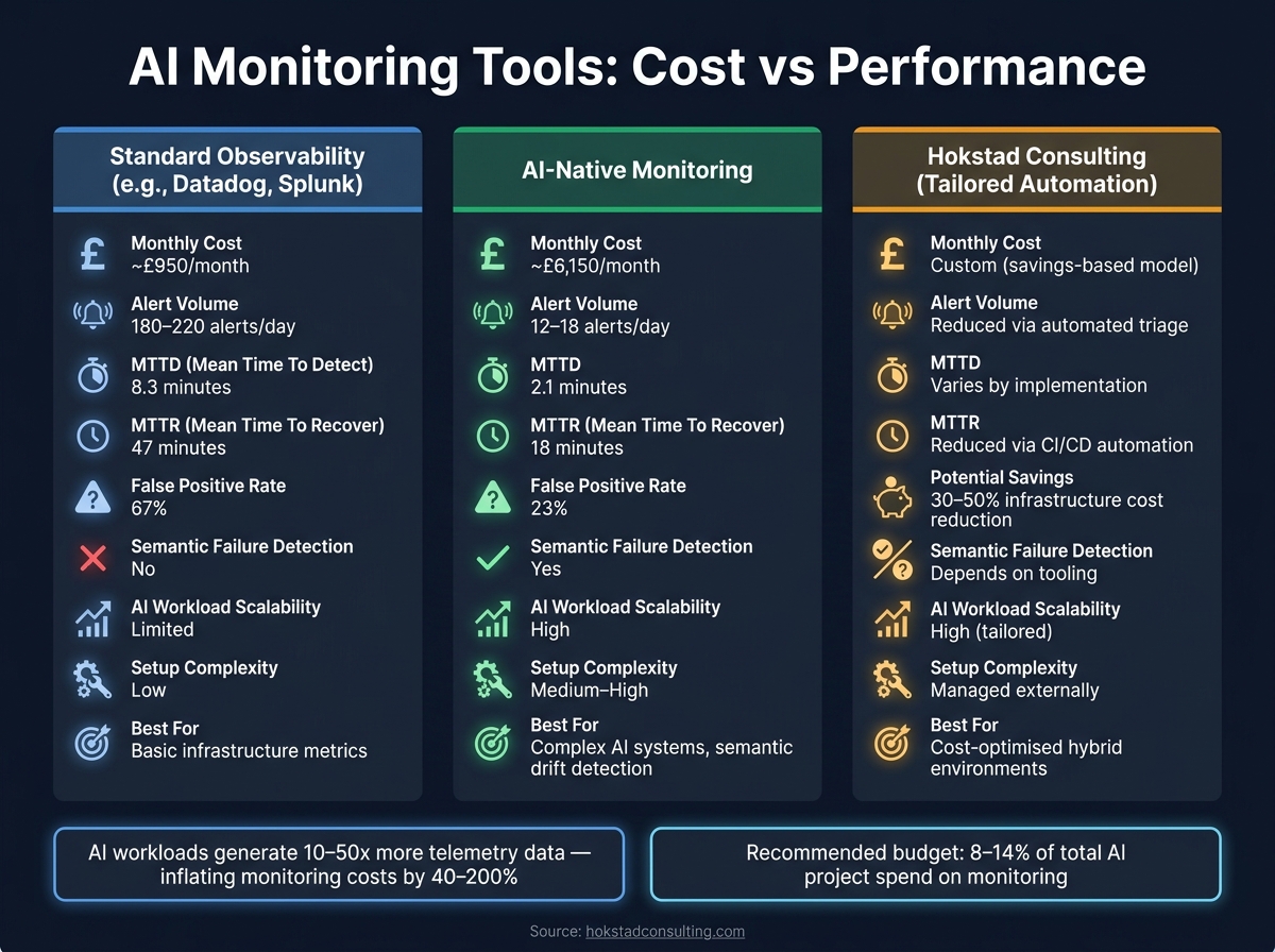 AI Monitoring Tools: Cost vs Performance Comparison 2026