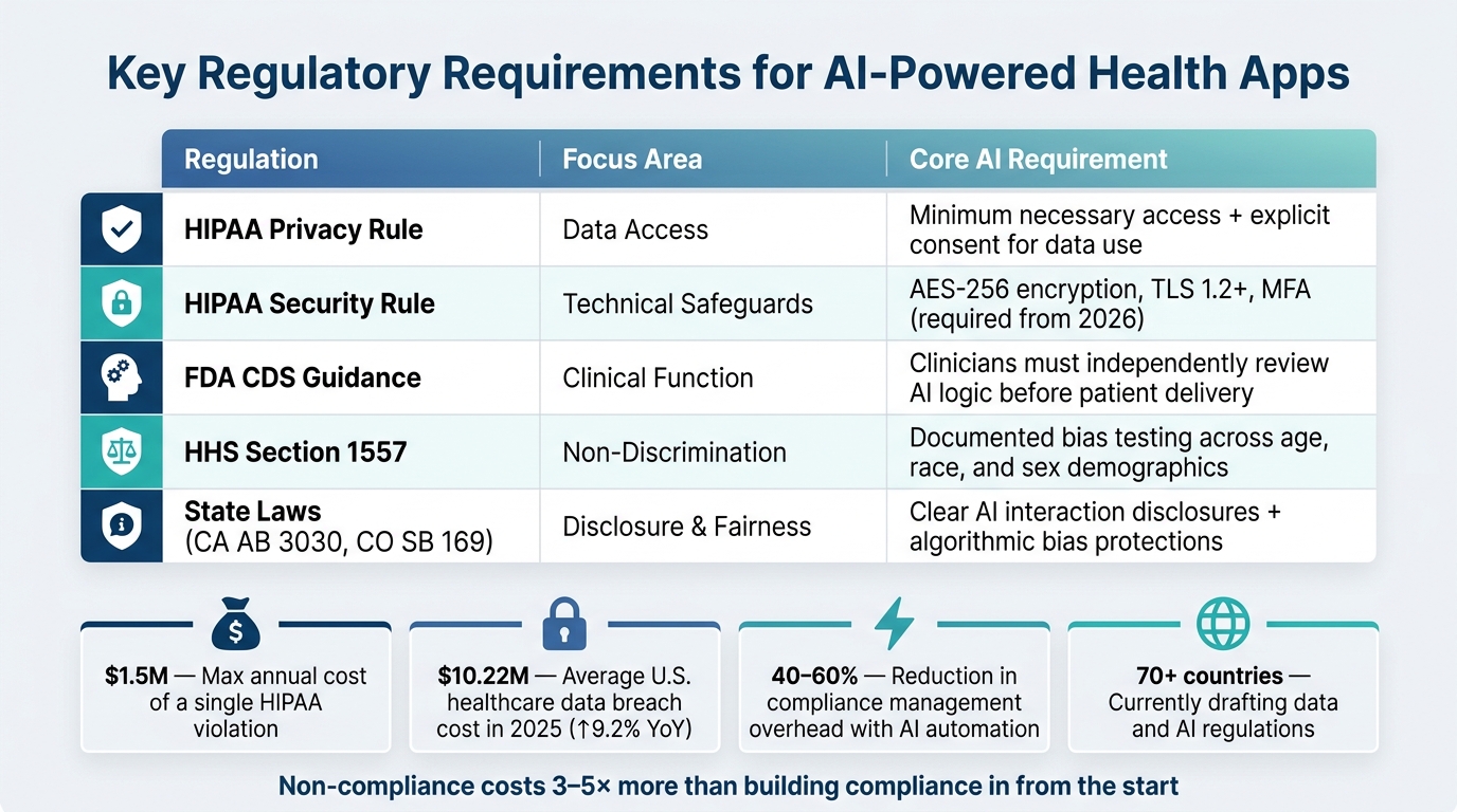 AI Compliance in Health Apps: Key Regulations & Requirements