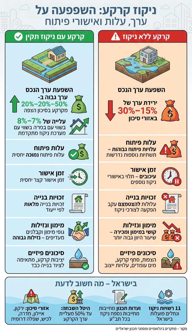 ניקוז קרקע: השפעה על ערך, עלות ואישורי פיתוח