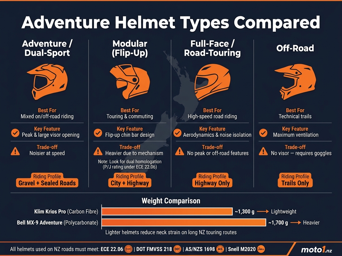 Adventure Helmet Types Compared: Features, Benefits & Trade-offs