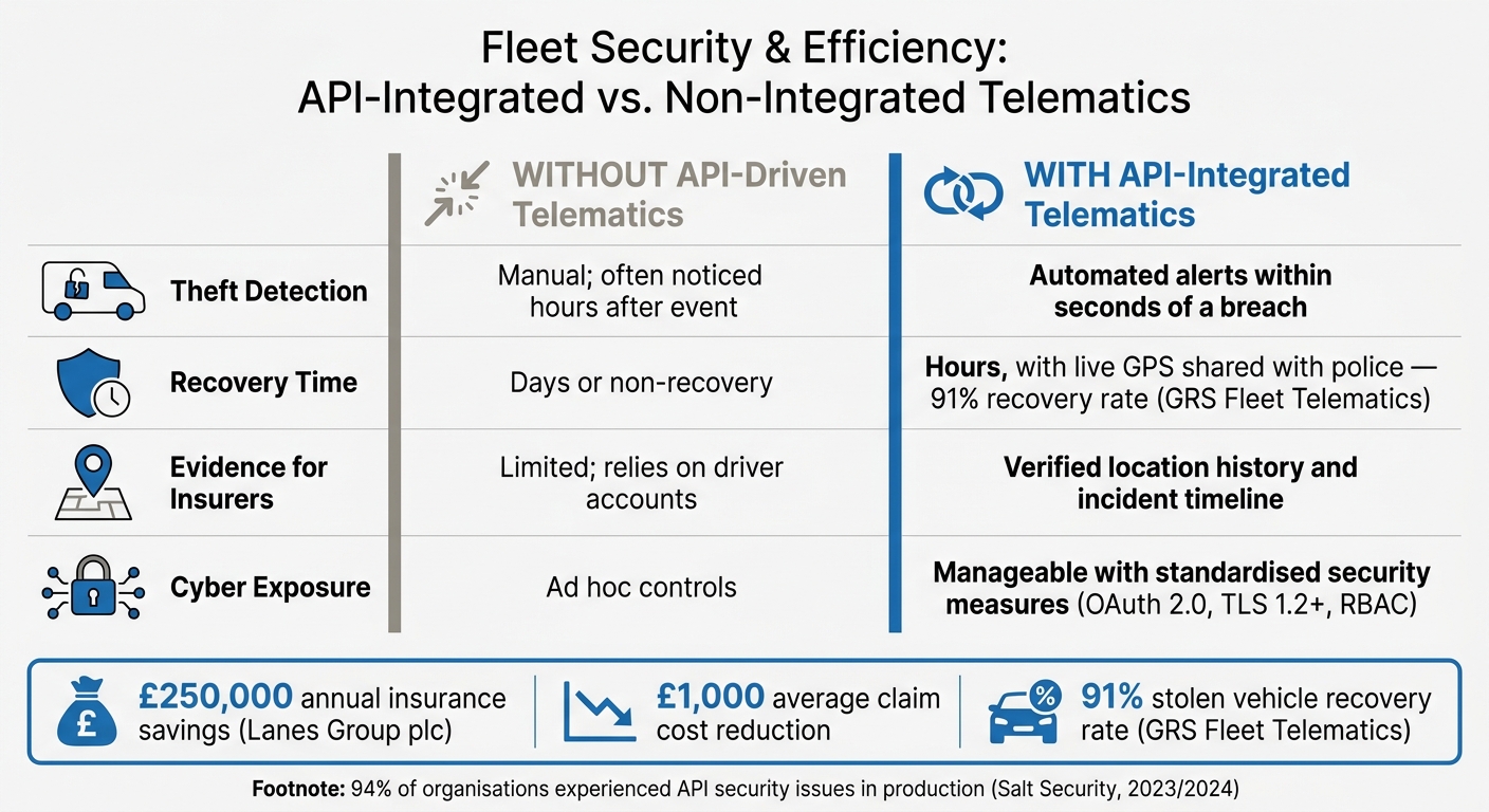 Fleet Security & Efficiency: API-Integrated vs. Non-Integrated Telematics