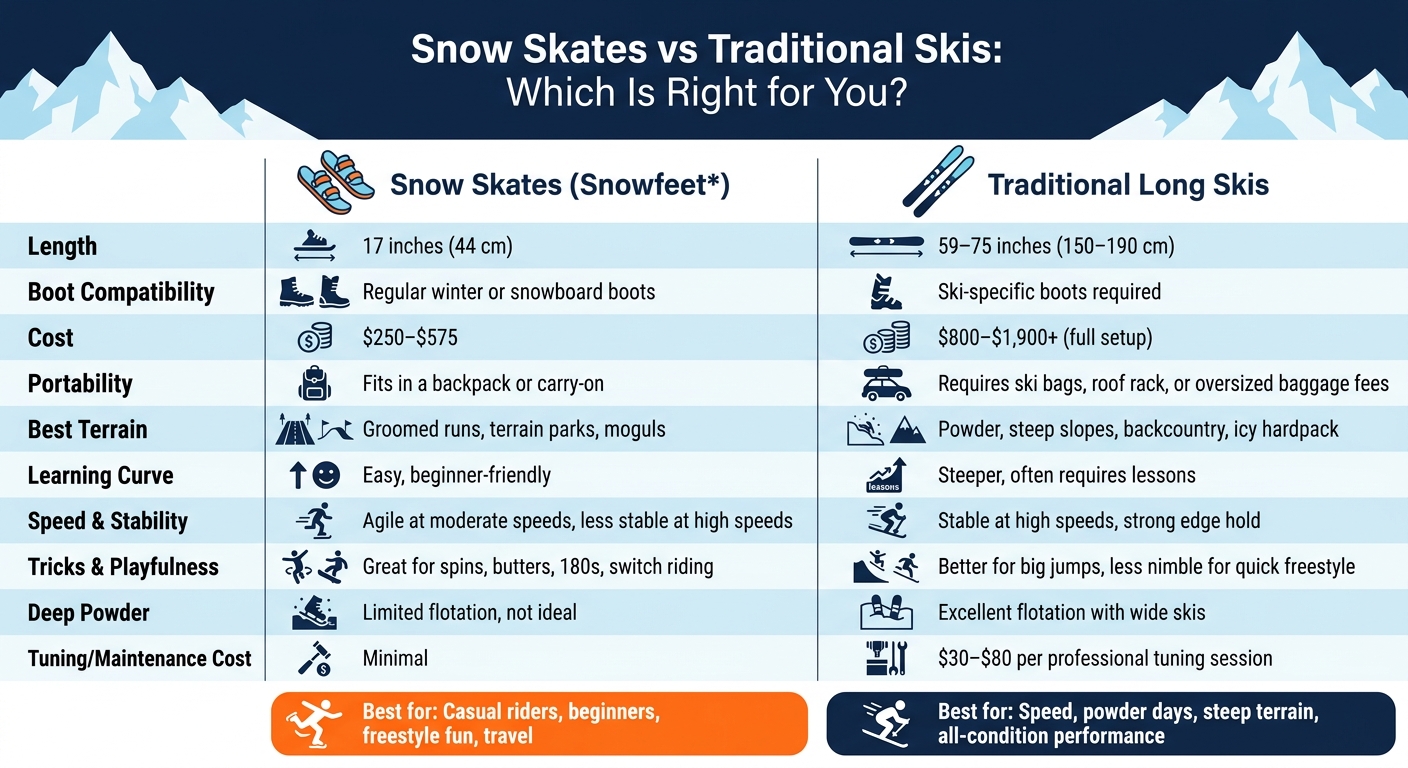 Snow Skates vs Traditional Skis: Full Comparison