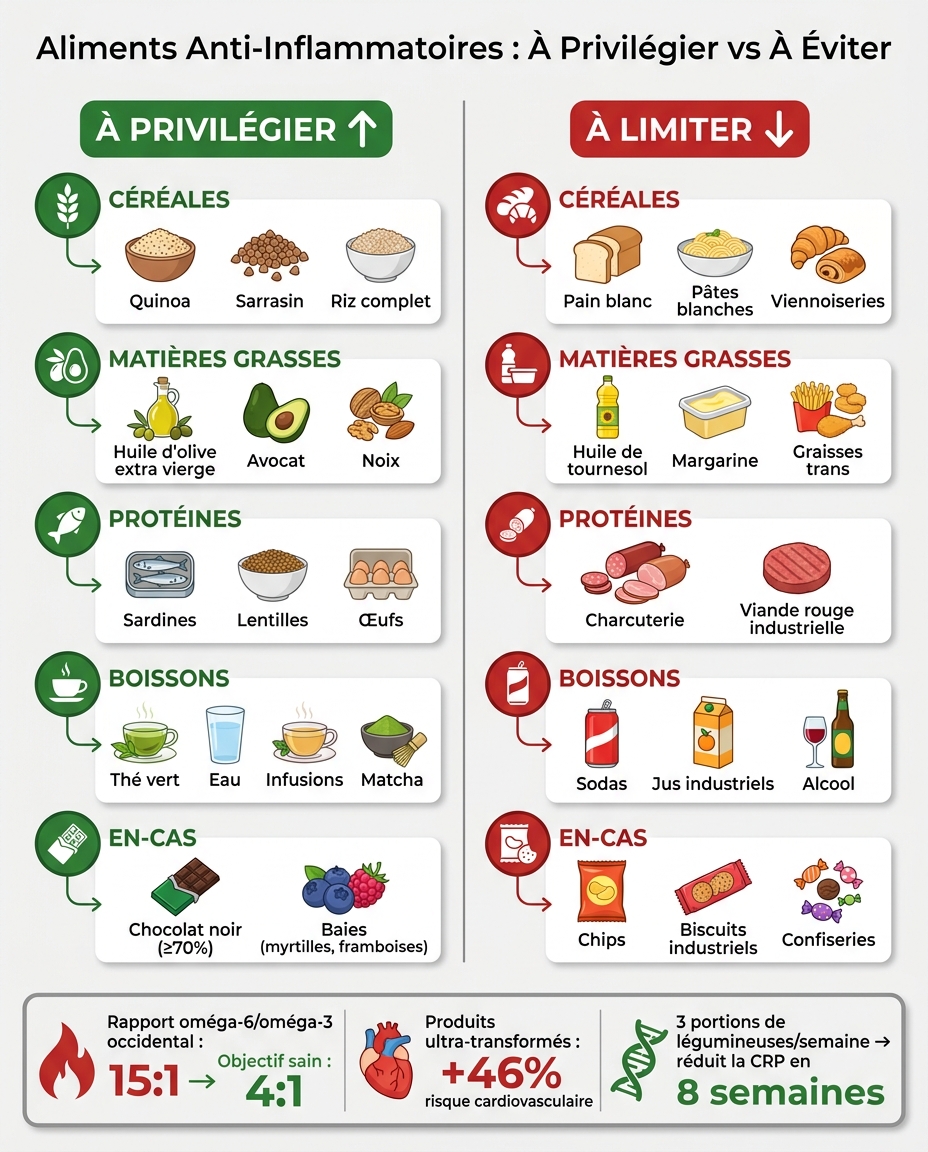 Aliments Anti-Inflammatoires : À Privilégier vs À Éviter
