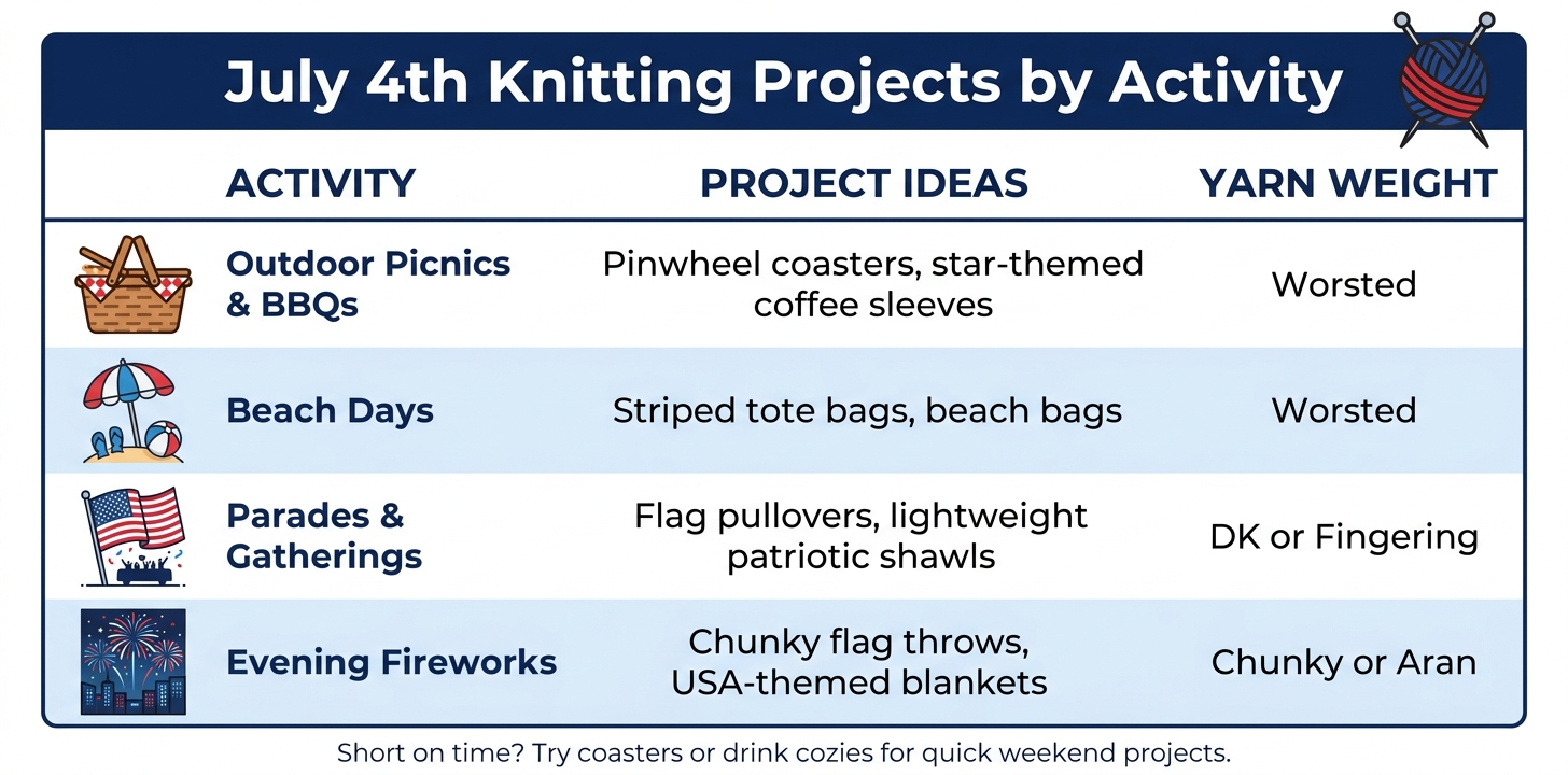 July 4th Knitting Projects: Activity, Project & Yarn Guide