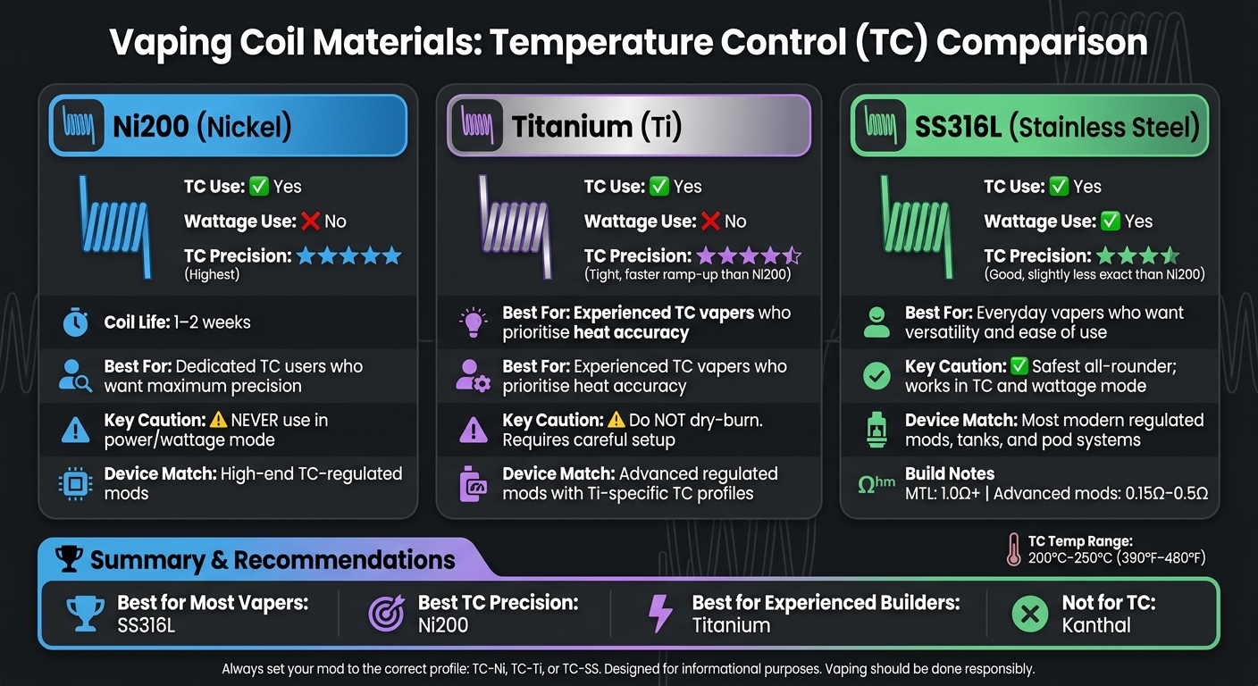 Best Coils For Temperature Control Vaping 2 Best coils for tc vaping: ni200 vs titanium vs ss316l compared