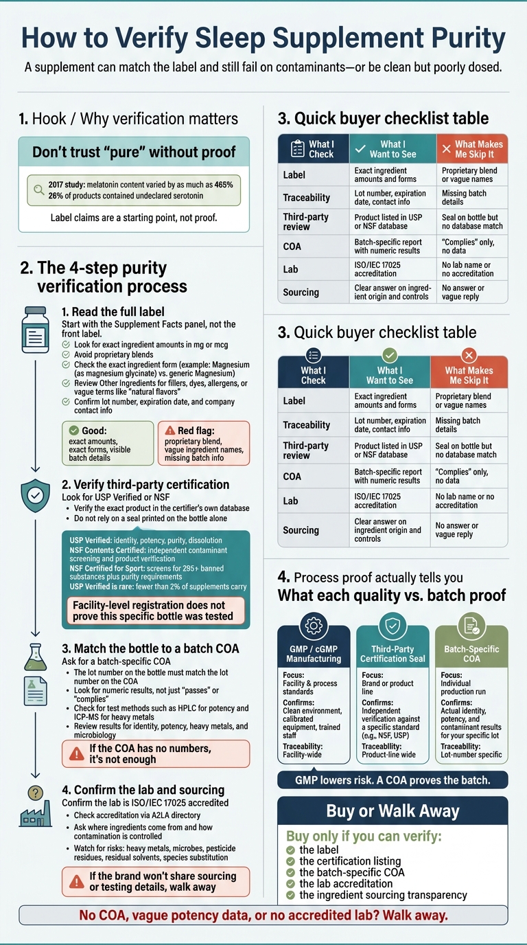 How to Verify Sleep Supplement Purity