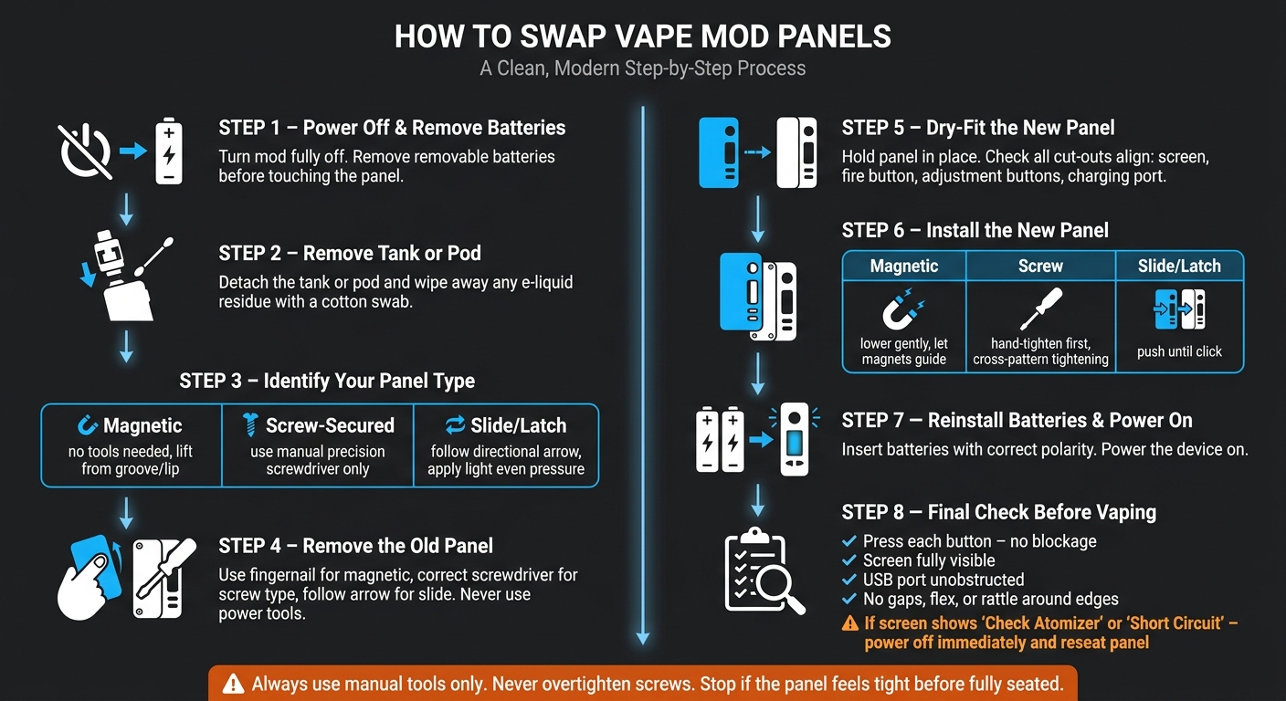 How To Swap Vape Mod Panels Easily 2 How to swap vape mod panels: step-by-step guide