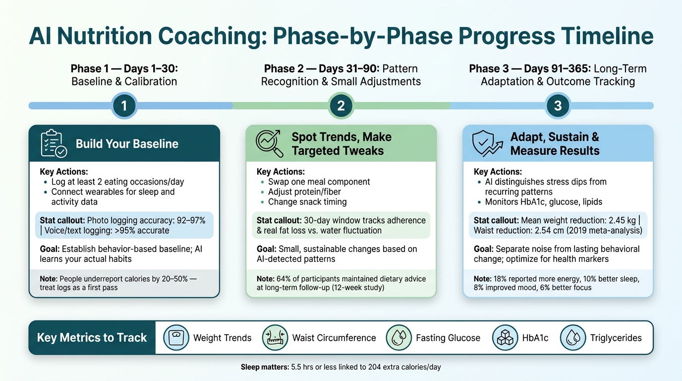 AI Nutrition Coaching: Phase-by-Phase Progress Timeline