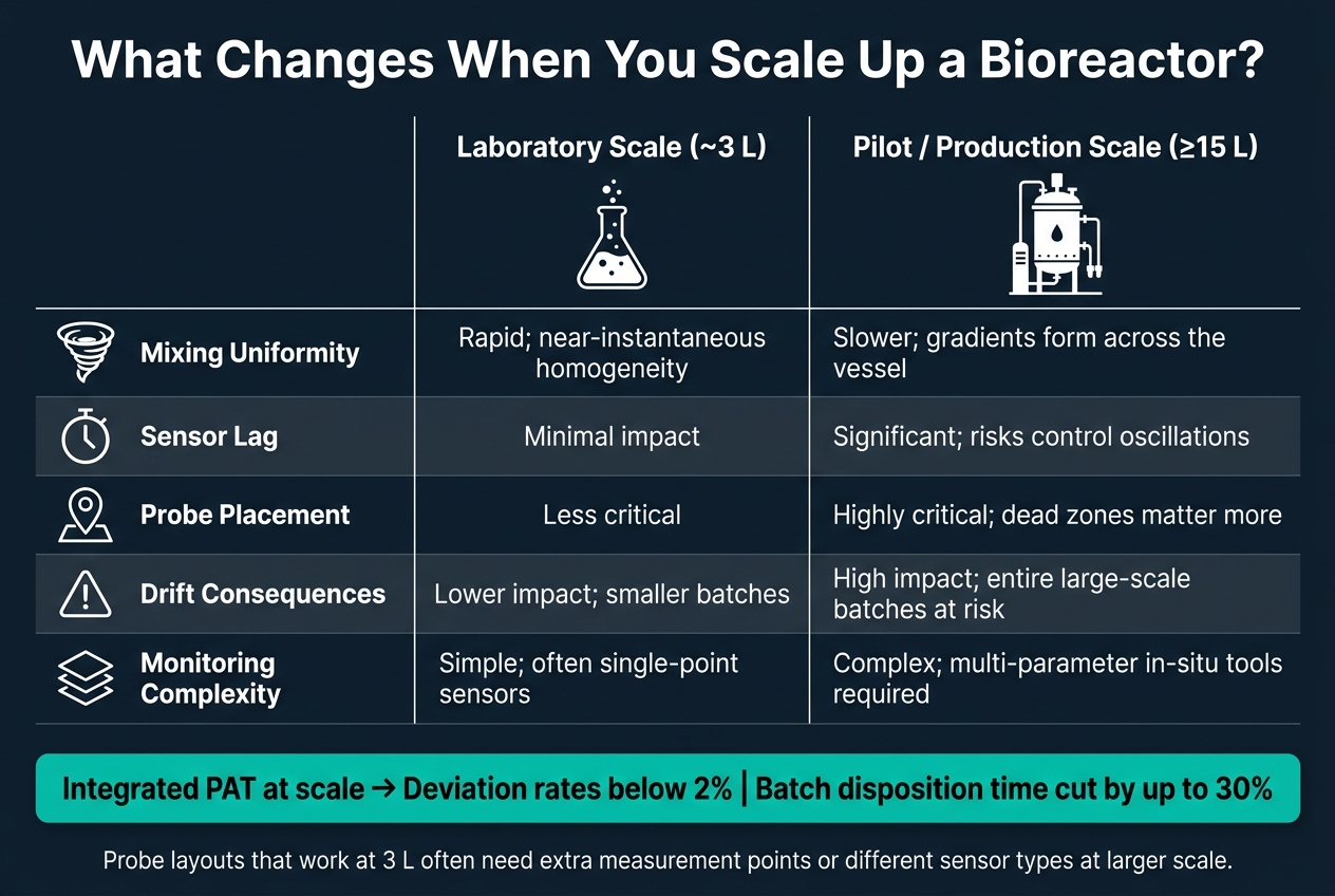 Bioreactor Monitoring Stack: Lab vs. Pilot/Production Scale