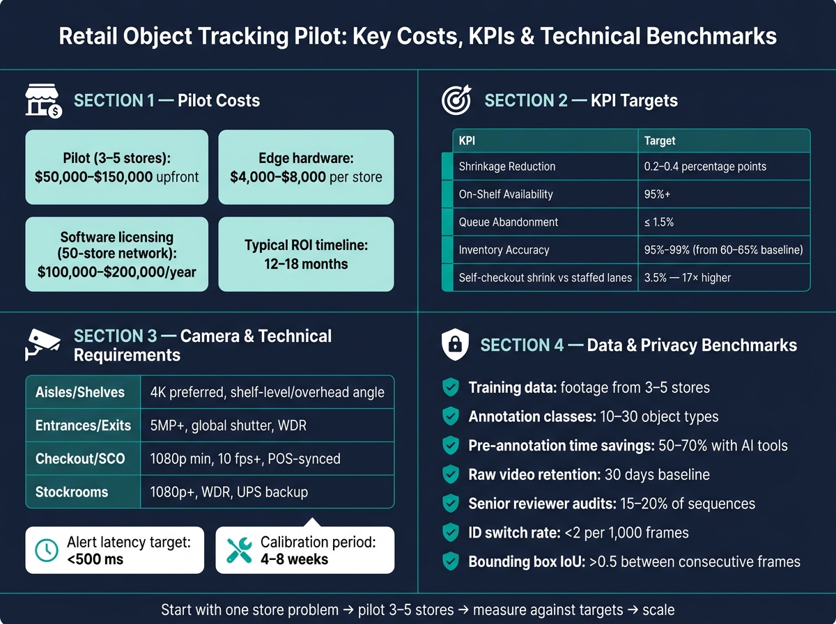 Retail Object Tracking Pilot: Key Costs, KPIs & Technical Benchmarks