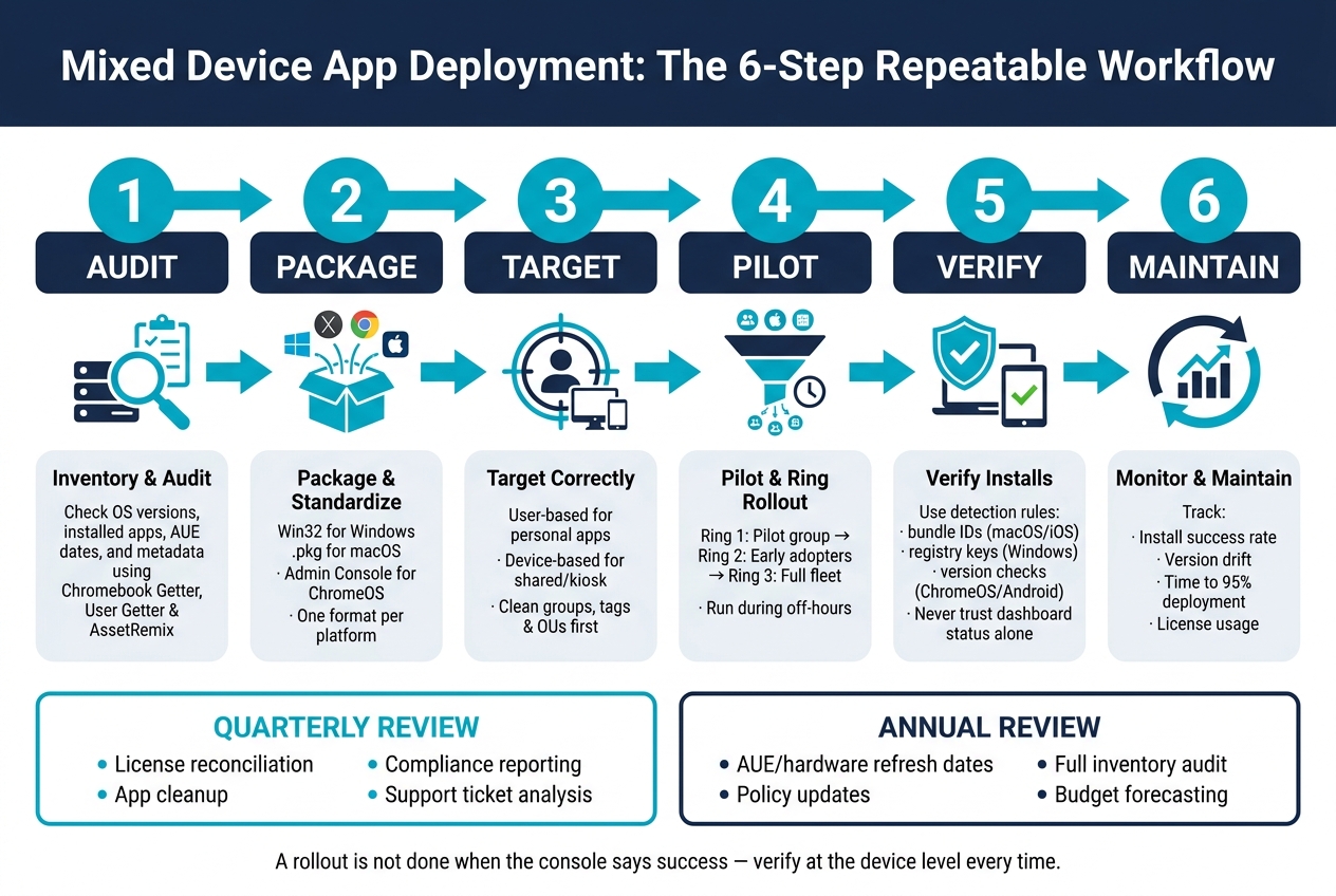 Mixed Device App Deployment: The 6-Step Repeatable Workflow