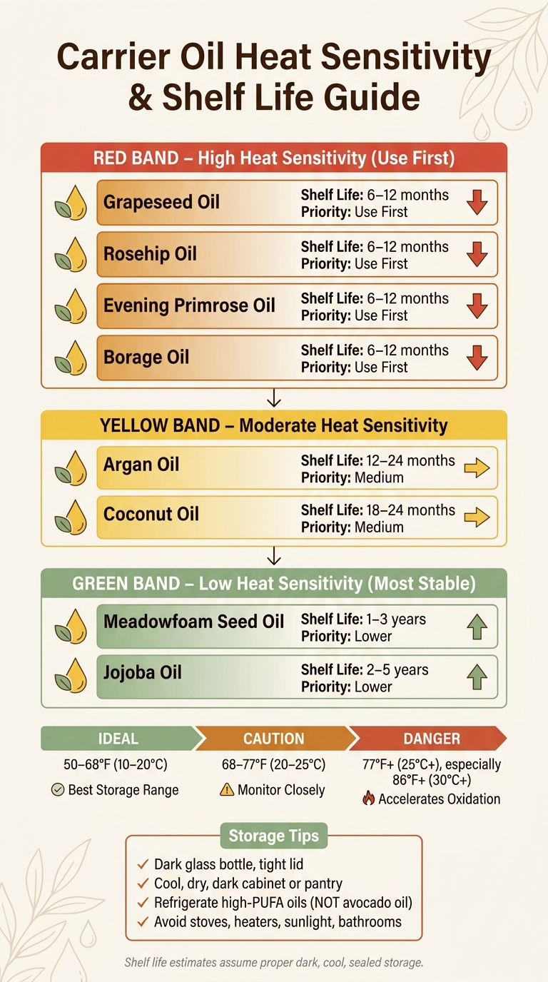 Carrier Oil Heat Sensitivity & Shelf Life Guide
