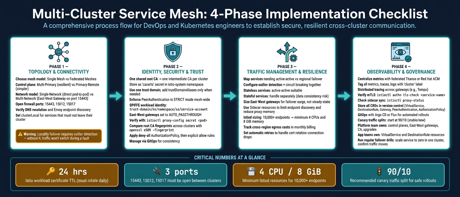 Multi-Cluster Service Mesh: 4-Phase Implementation Checklist