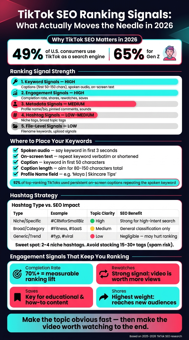 TikTok SEO Ranking Signals: What Actually Moves the Needle in 2026
