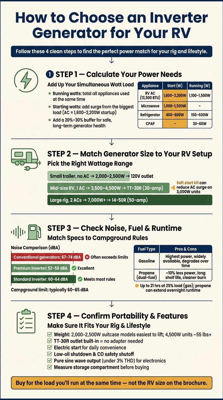 How to Size an Inverter Generator for Your RV: 4-Step Guide