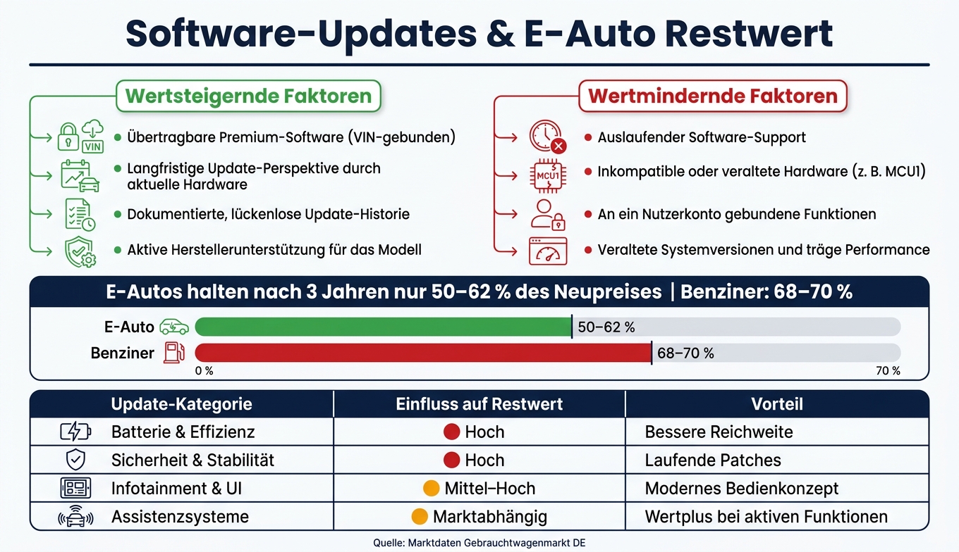 Software-Updates & Restwert: Wertsteigernde vs. wertmindernde Faktoren beim E-Auto