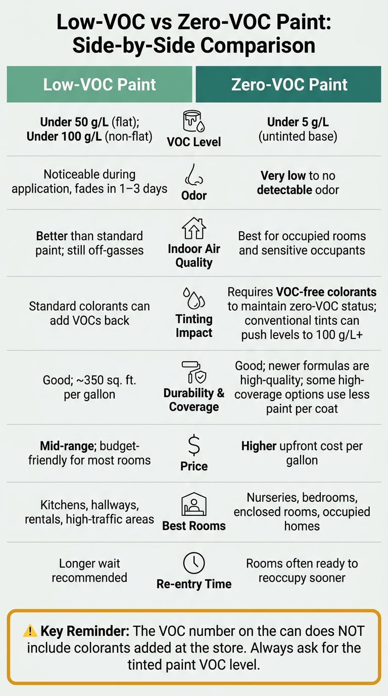 Low-VOC vs Zero-VOC Paint: Side-by-Side Comparison