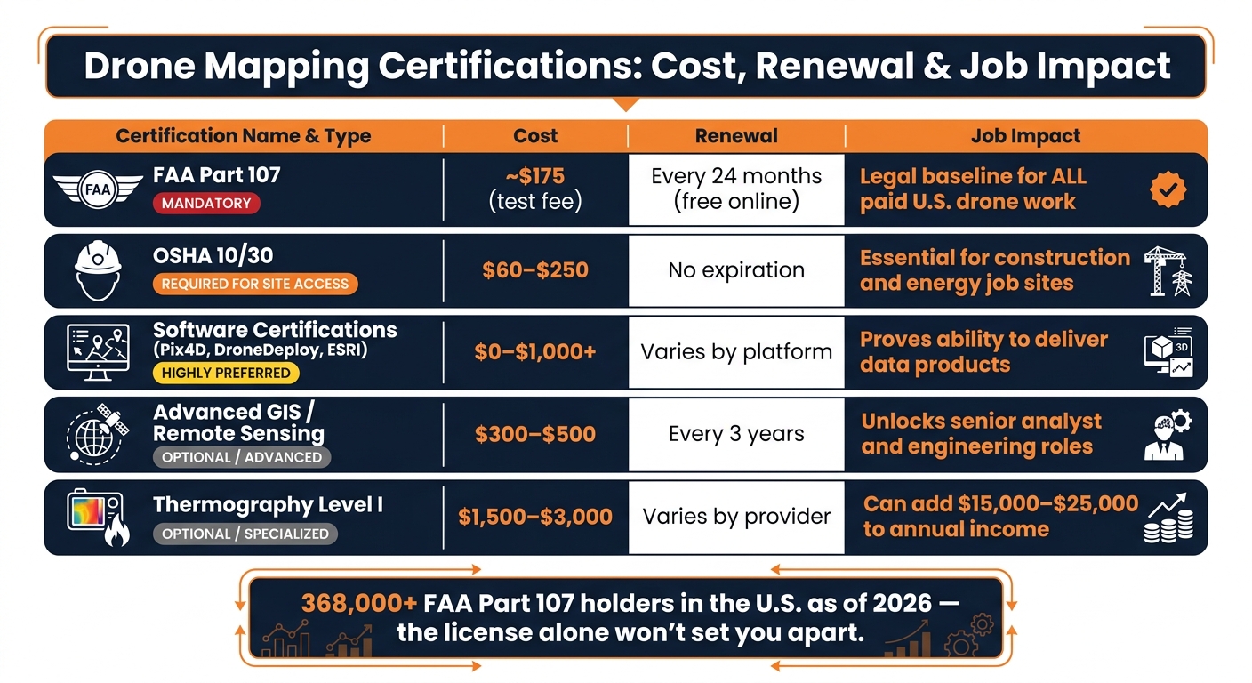 Drone Mapping Certifications: Cost, Renewal & Job Impact