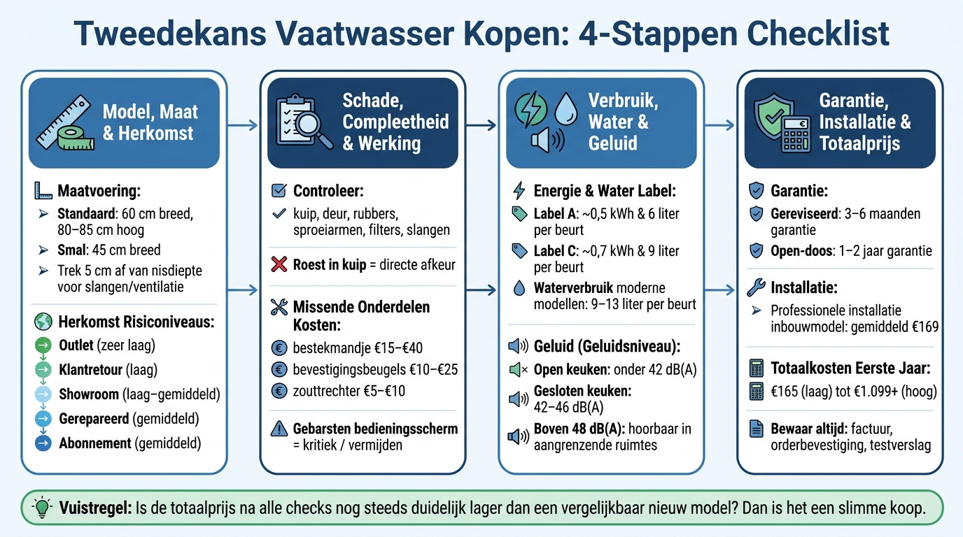 Tweedekans Vaatwasser Kopen: 4-Stappen Checklist