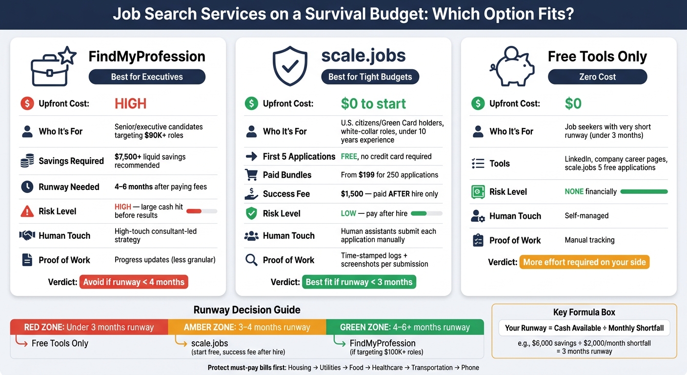 FindMyProfession vs scale.jobs vs Free Tools: Survival Budget Comparison