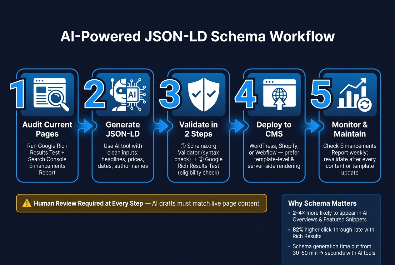 AI-Powered JSON-LD Schema Workflow: Audit to Monitor