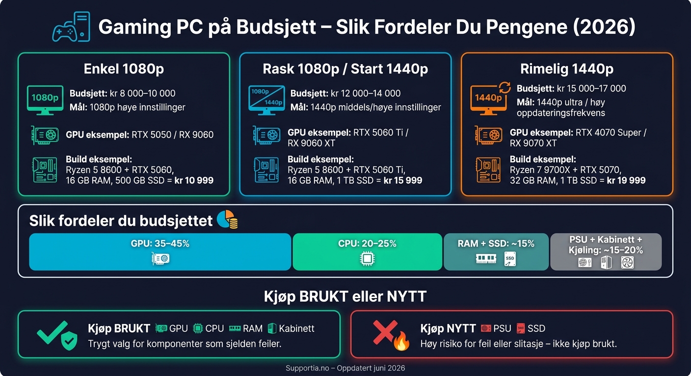Gaming PC Budsjett: Hva Koster Det å Bygge i Norge 2026?