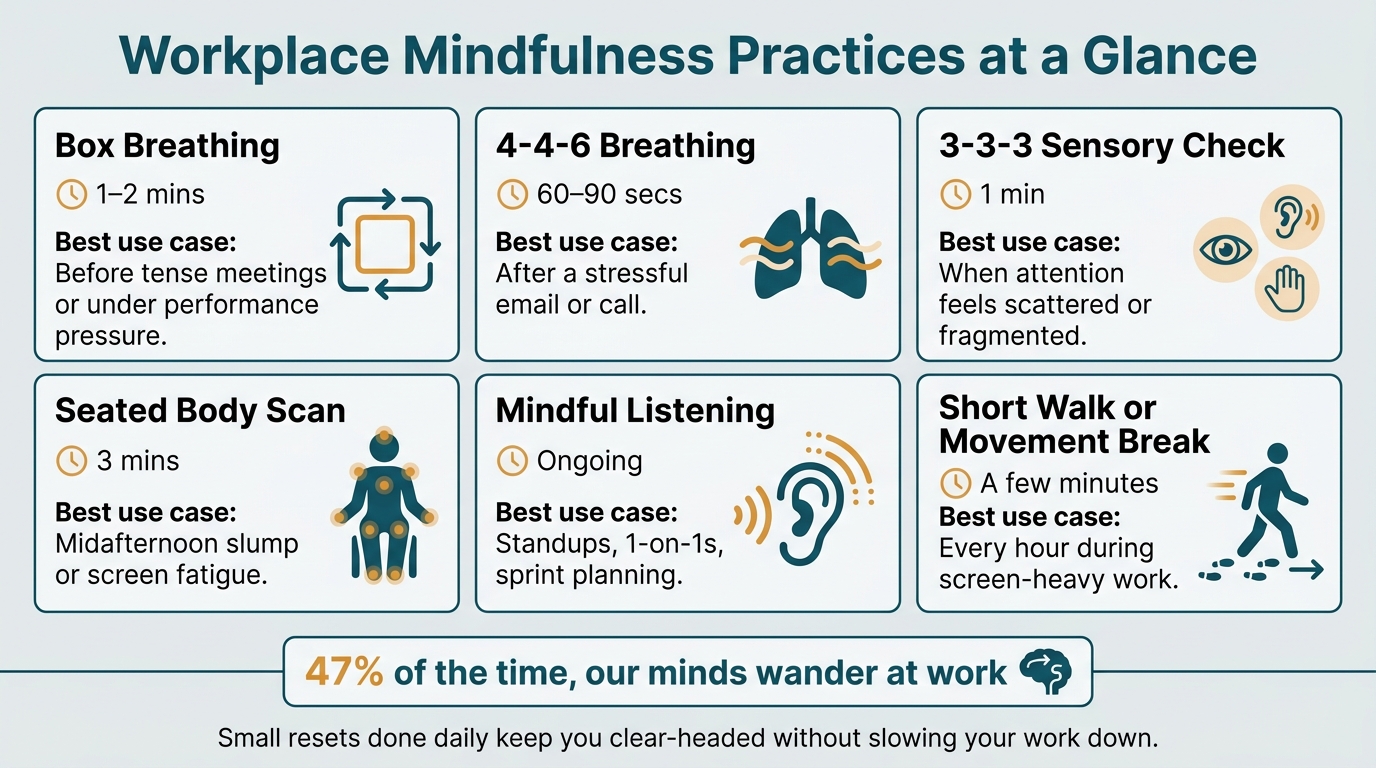 Workplace Mindfulness Practices: Quick Reference Guide