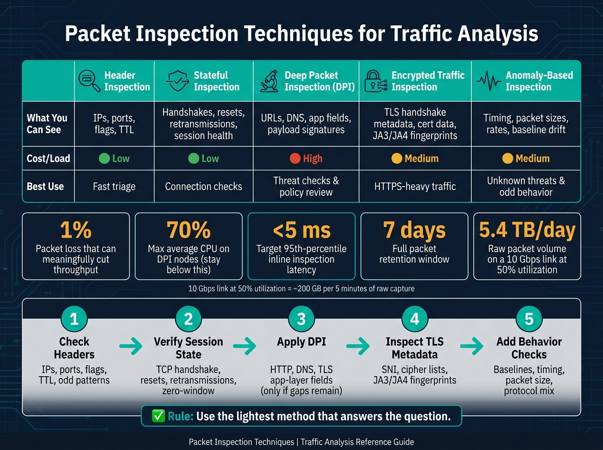 Packet Inspection Methods: Techniques, Visibility & Performance at a Glance