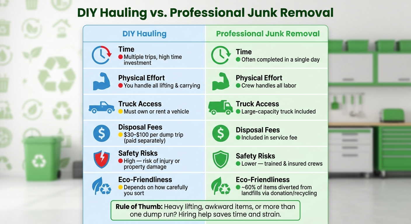 DIY Hauling vs. Professional Junk Removal: Cost, Effort & Eco-Impact