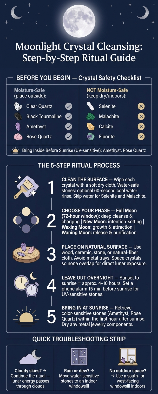 Moonlight Crystal Cleansing: Step-by-Step Ritual Guide