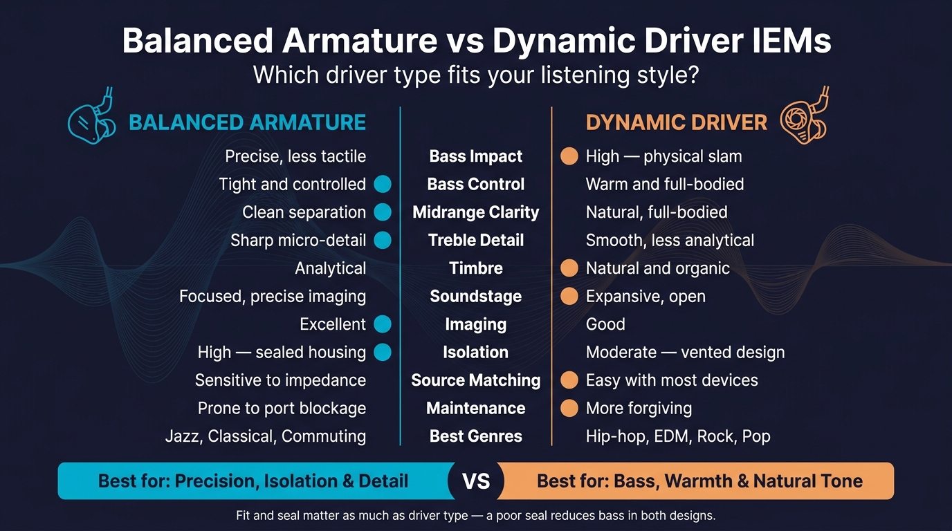 Balanced Armature vs Dynamic Driver IEMs: Full Comparison