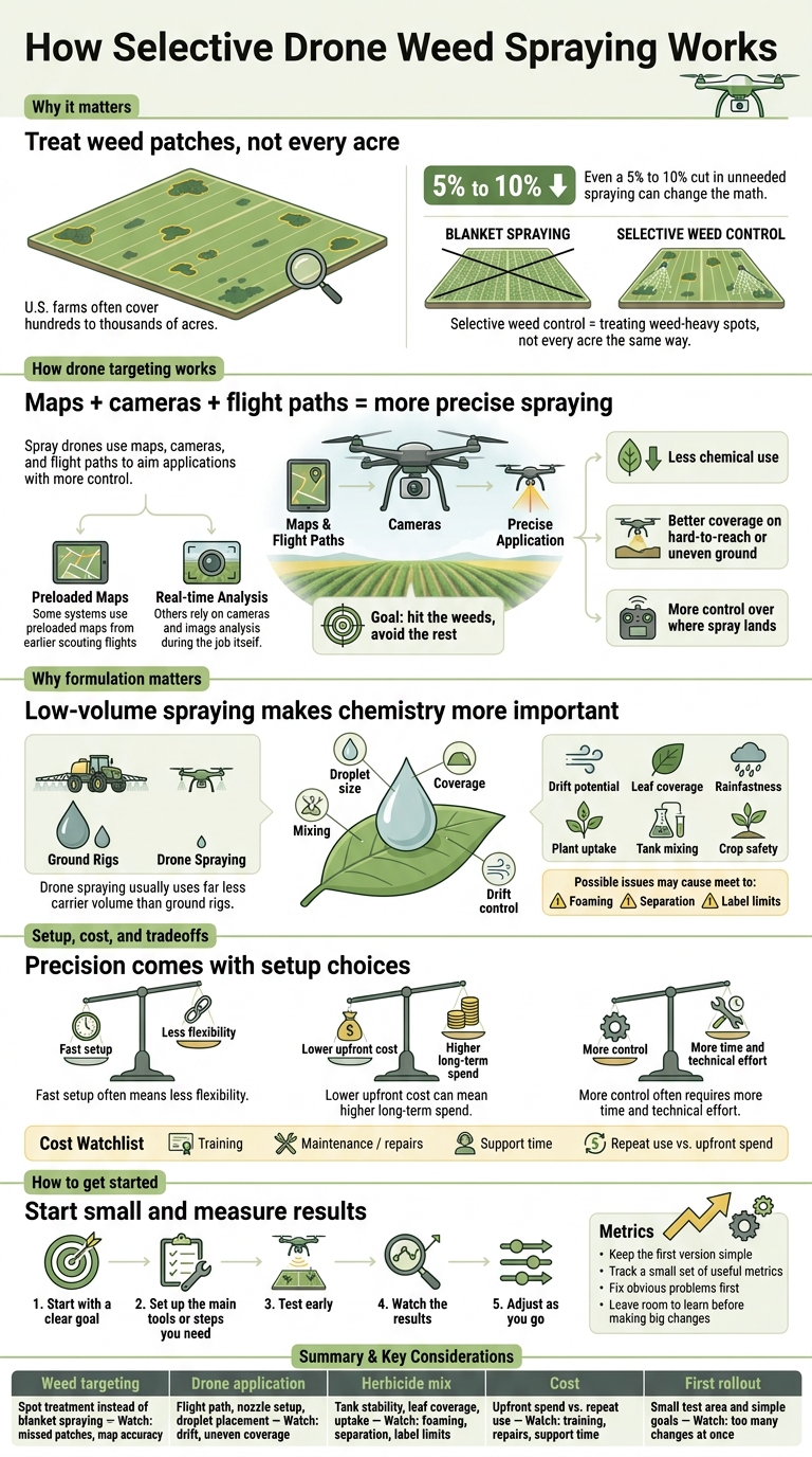 How Selective Drone Weed Spraying Works