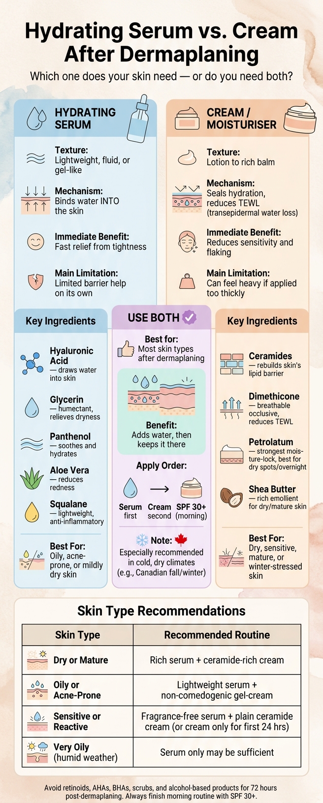 Hydrating Serum vs. Cream After Dermaplaning: Which Do You Need?