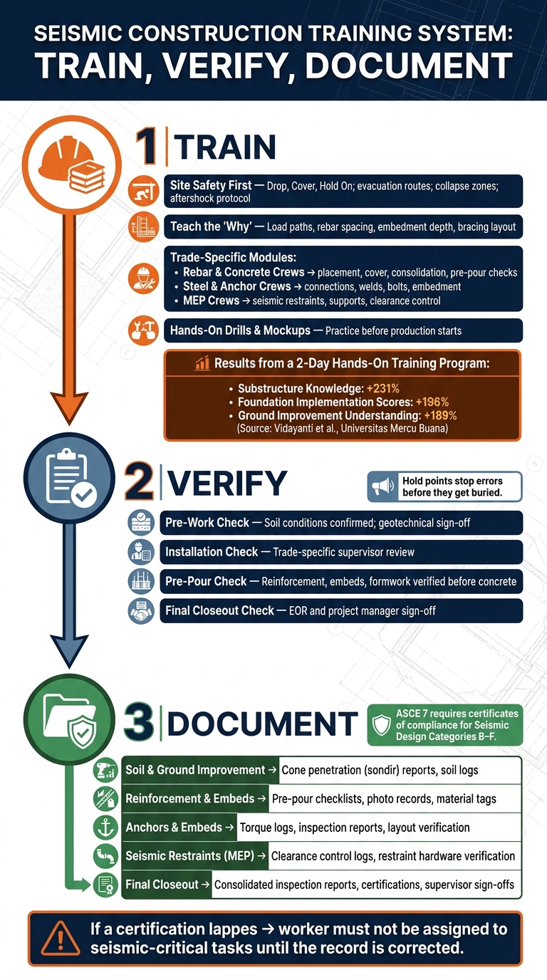 Seismic Construction Training System: Train, Verify, Document